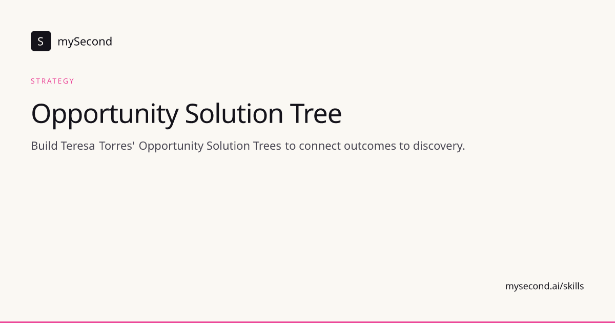 Opportunity Solution Tree for Product Managers | mySecond